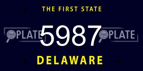 5987 Delaware License Plate