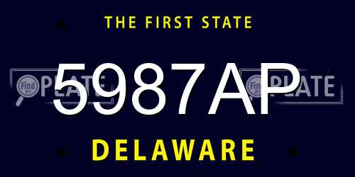 5987AP Delaware License Plate