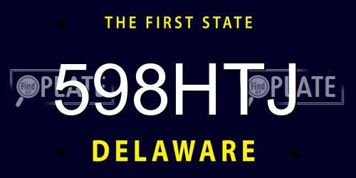 598HTJ Delaware License Plate