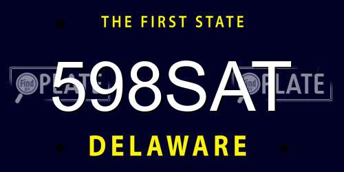 598SAT Delaware License Plate