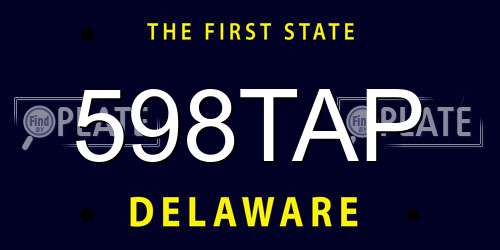 598TAP Delaware License Plate