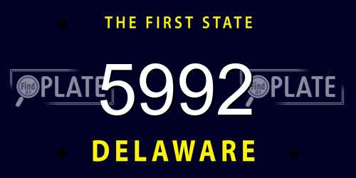 5992 Delaware License Plate