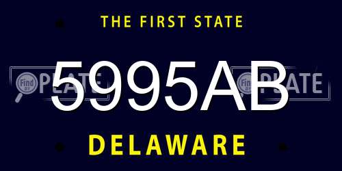 5995AB Delaware License Plate