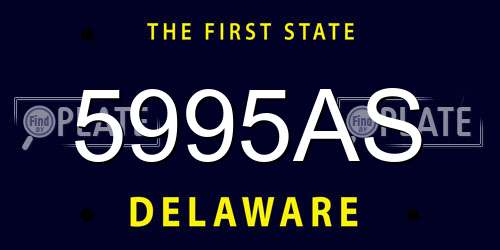 5995AS Delaware License Plate