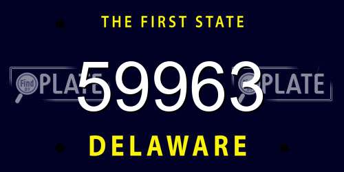 59963 Delaware License Plate