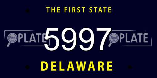 5997 Delaware License Plate