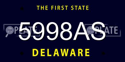 5998AS Delaware License Plate
