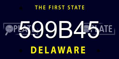 599B45 Delaware License Plate