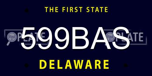 599BAS Delaware License Plate