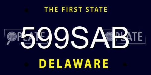 599SAB Delaware License Plate
