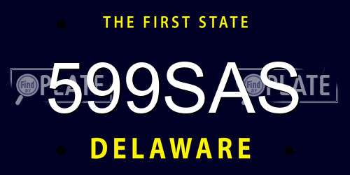 599SAS Delaware License Plate