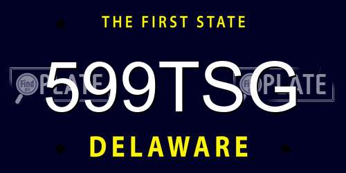 599TSG Delaware License Plate