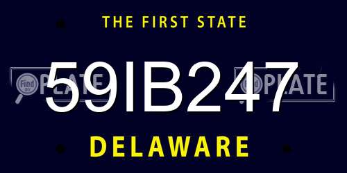 59IB247 Delaware License Plate