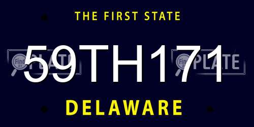 59TH171 Delaware License Plate