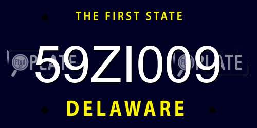 59ZI009 Delaware License Plate