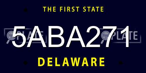 5ABA271 Delaware License Plate