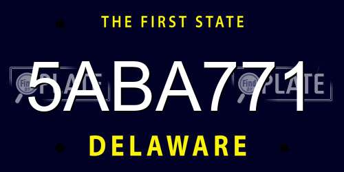 5ABA771 Delaware License Plate