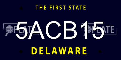 5ACB15 Delaware License Plate