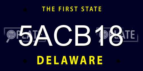 5ACB18 Delaware License Plate