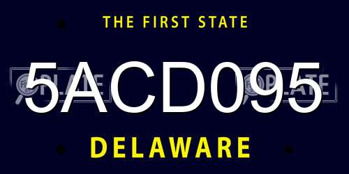 5ACD095 Delaware License Plate
