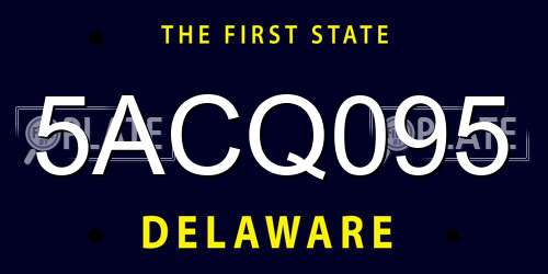 5ACQ095 Delaware License Plate