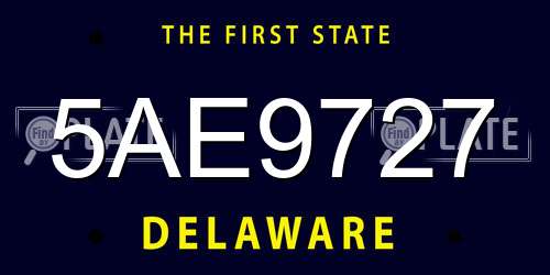 5AE9727 Delaware License Plate