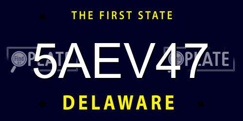 5AEV47 Delaware License Plate