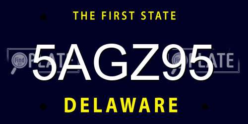 5AGZ95 Delaware License Plate