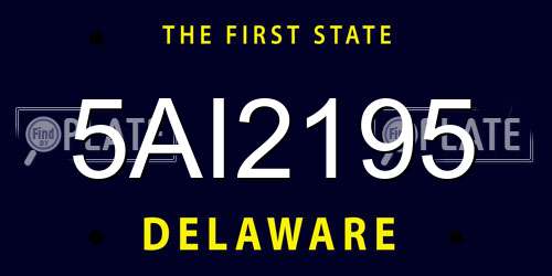5AI2195 Delaware License Plate
