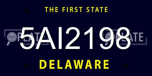 5AI2198 Delaware License Plate