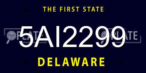5AI2299 Delaware License Plate