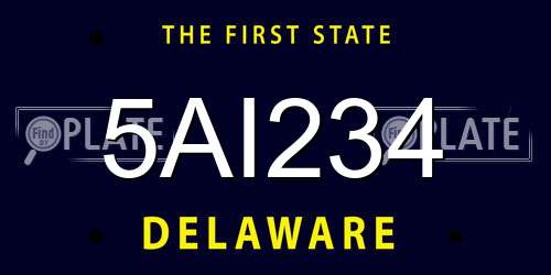 5AI234 Delaware License Plate