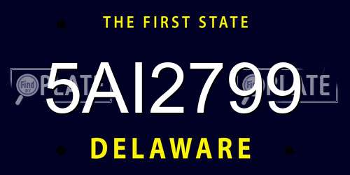 5AI2799 Delaware License Plate