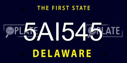 5AI545 Delaware License Plate