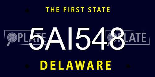 5AI548 Delaware License Plate
