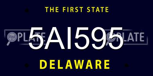 5AI595 Delaware License Plate
