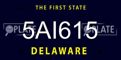 5AI615 Delaware License Plate