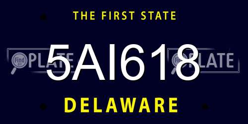 5AI618 Delaware License Plate