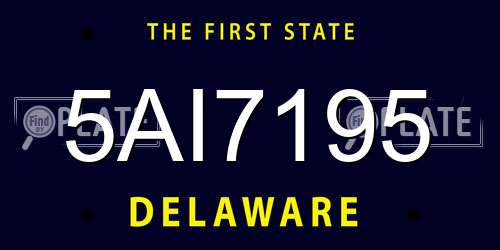 5AI7195 Delaware License Plate