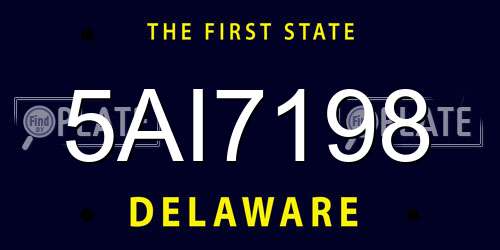 5AI7198 Delaware License Plate