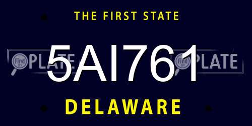 5AI761 Delaware License Plate