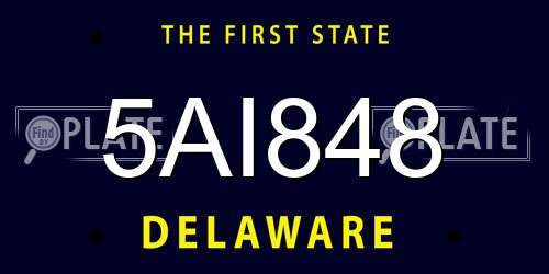5AI848 Delaware License Plate