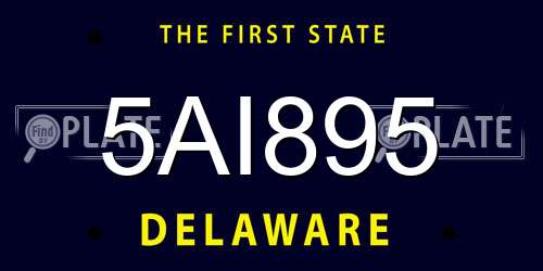 5AI895 Delaware License Plate