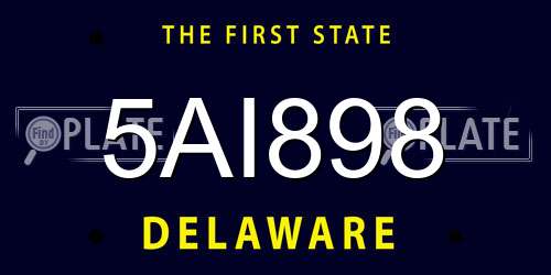 5AI898 Delaware License Plate