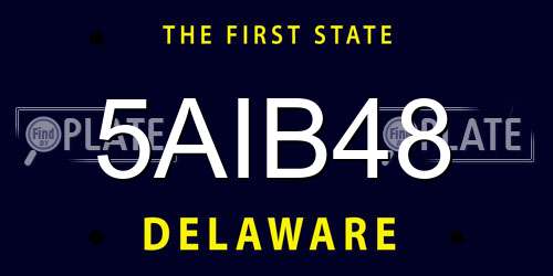 5AIB48 Delaware License Plate