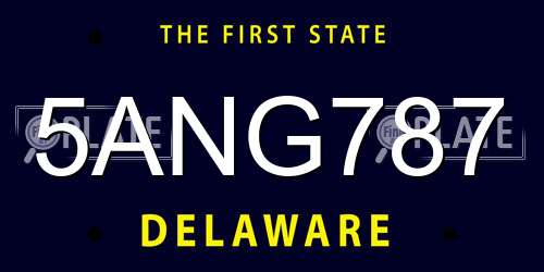 5ANG787 Delaware License Plate