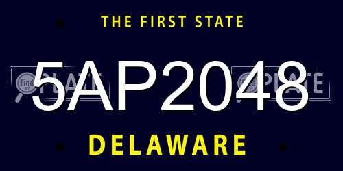 5AP2048 Delaware License Plate