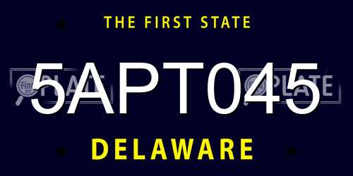 5APT045 Delaware License Plate