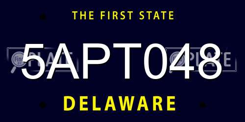 5APT048 Delaware License Plate