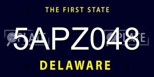 5APZ048 Delaware License Plate